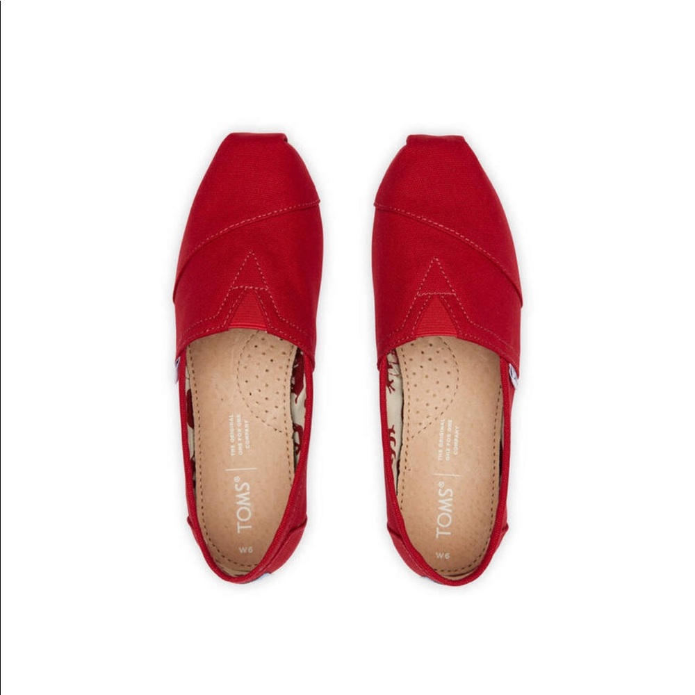 NWOT Toms red canvas shoes - Picture 13 of 16